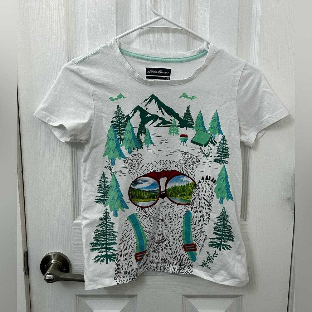 Kid’s Eddie Bauer White and Mint Graphic T-Shirt